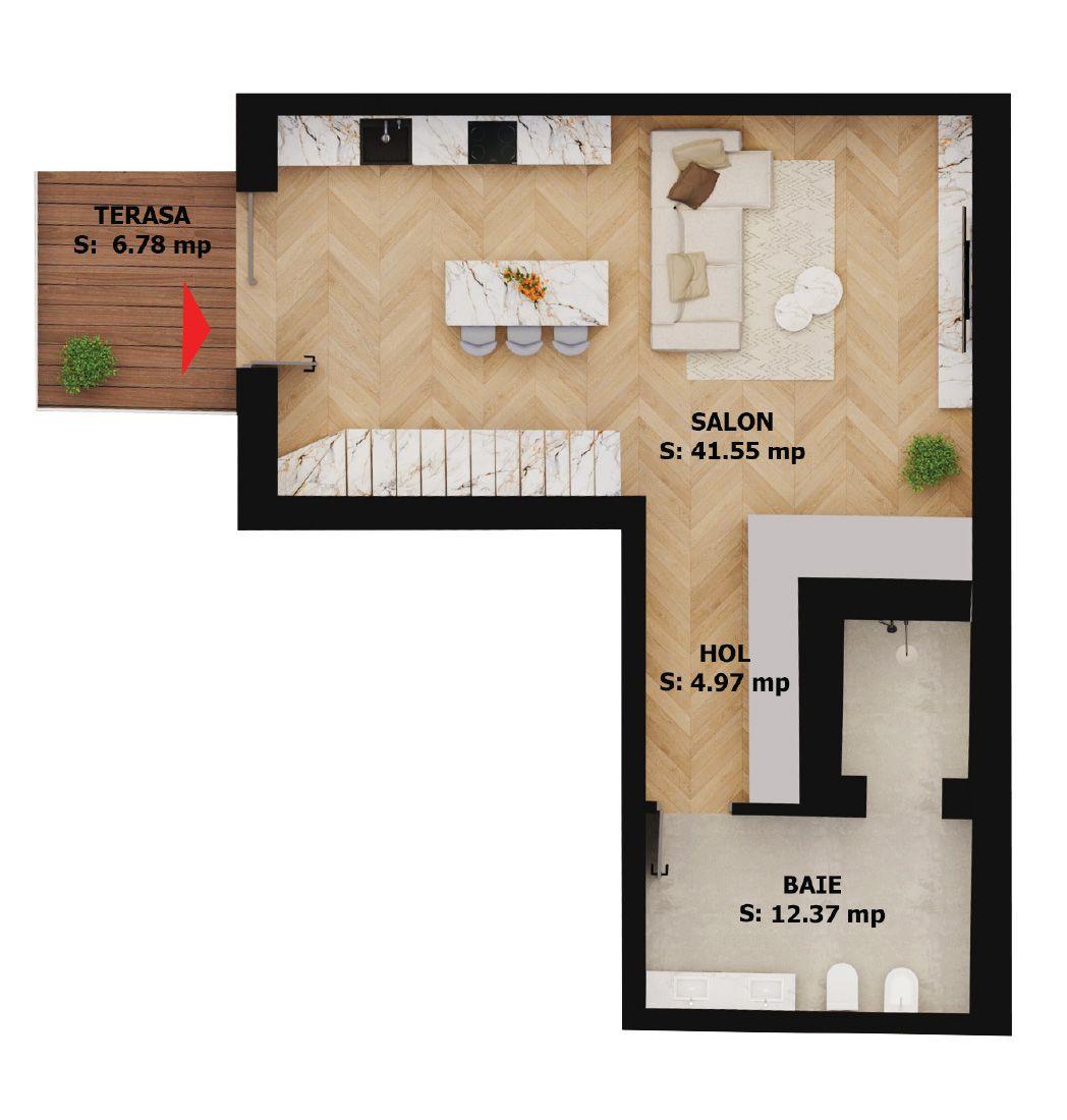 Apartament nou, 2 camere, 261 500 Euro. Comision 0. - 1
