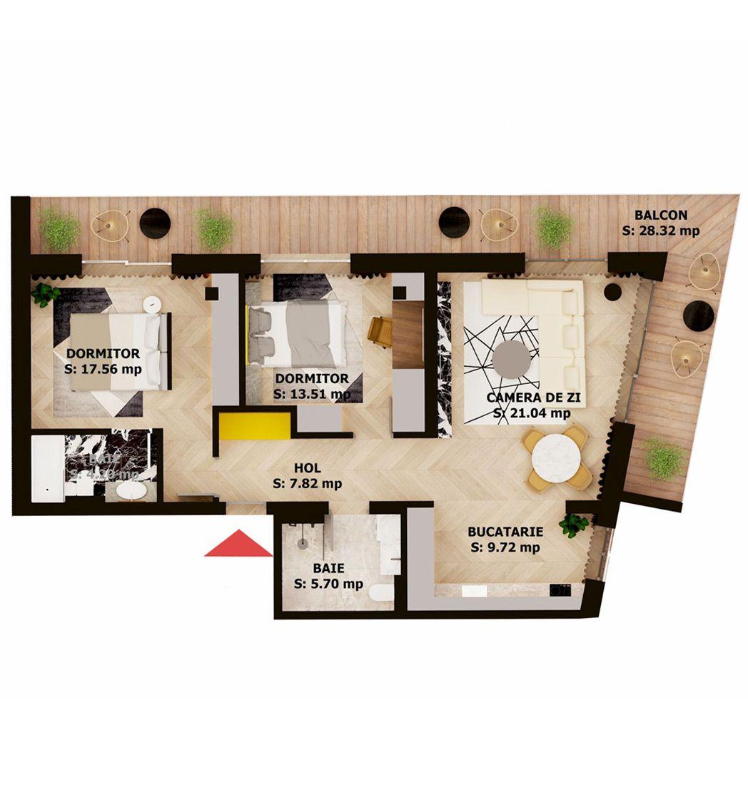 Apartament nou, 3 camere, 270 000 Euro. Comision 0. - 1