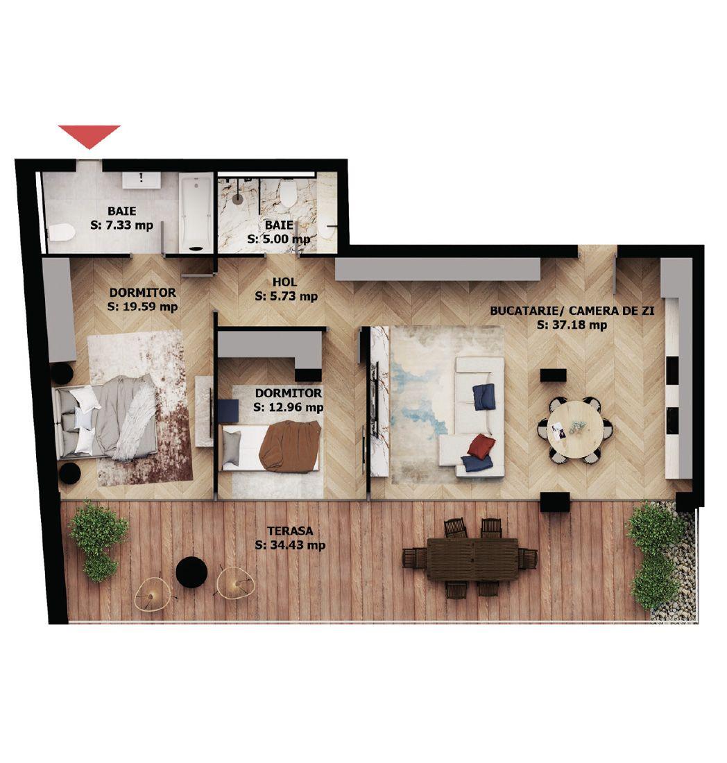 Apartament nou, 3 camere, 264 500 Euro. Comision 0. - 1