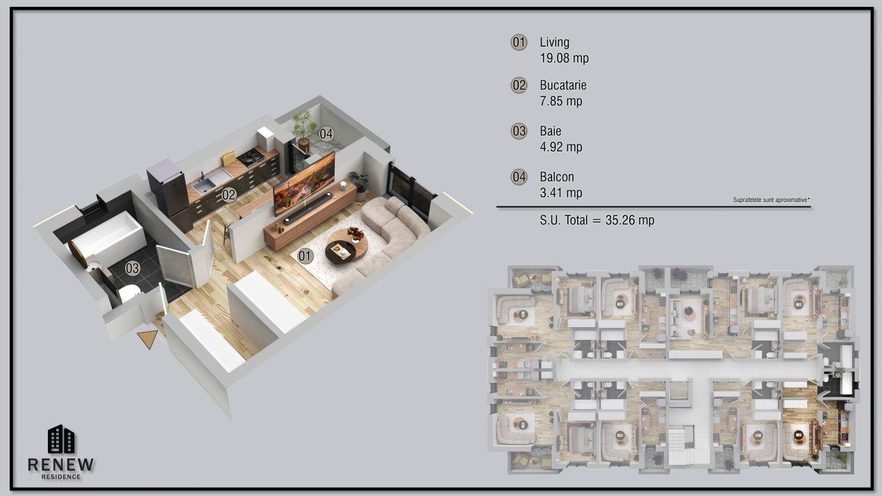 Garsoniera in zona Militari Residence finalizare aprilie 2026 - 2