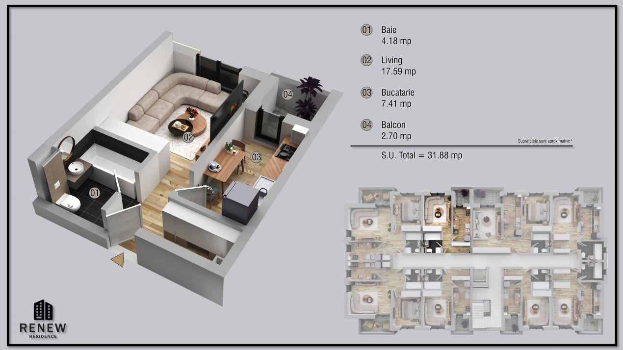 Garsoniera in zona Militari Residence finalizare aprilie 2026 - 6