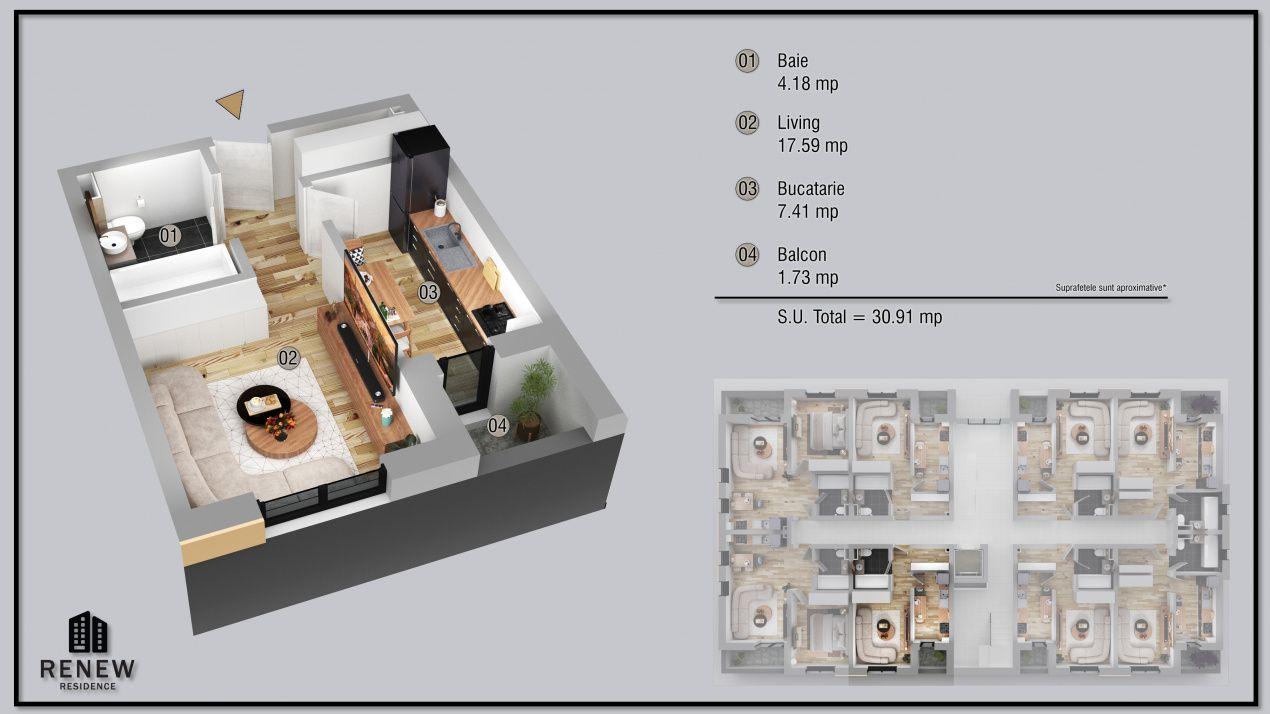 Garsoniera in zona Militari Residence finalizare aprilie 2026 - 4