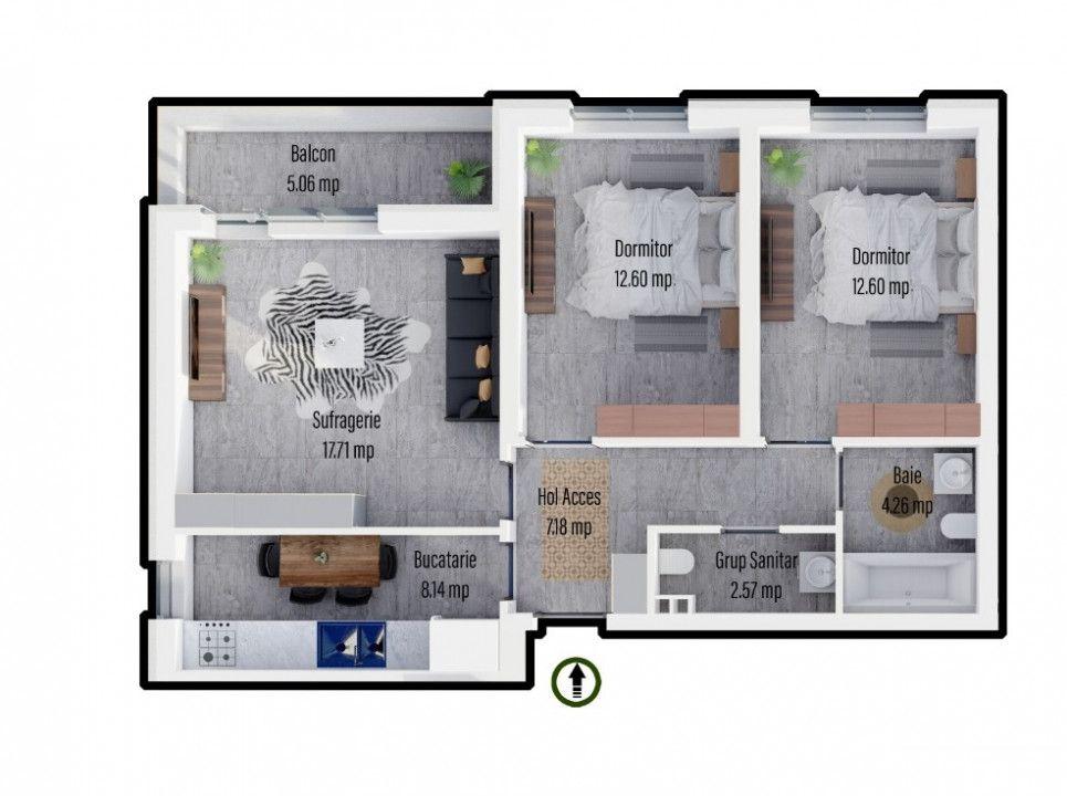 Apartament 3 camere decomandat - Militari Residence - 3
